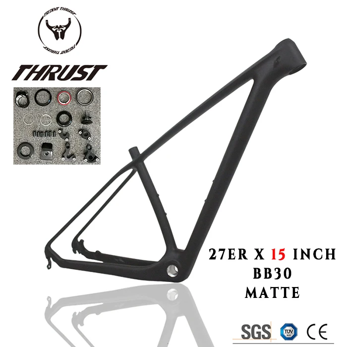 Тяга mtb карбоновая mtb рама 29er карбоновая велосипедная Рама 15 17 19 дюймов T1000 UD BSA BB30 углеродная рама mtb 29er для велосипедных деталей - Цвет: 27er 15 inch BB30