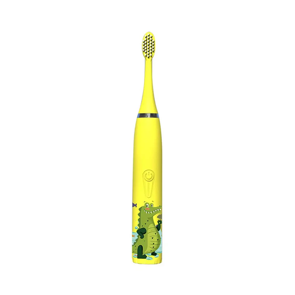 

Cartoon Pattern Children Sonic Electric Toothbrush Waterproof Kids Tooth Brush Smart Timer With 6 Replacement Brush Heads