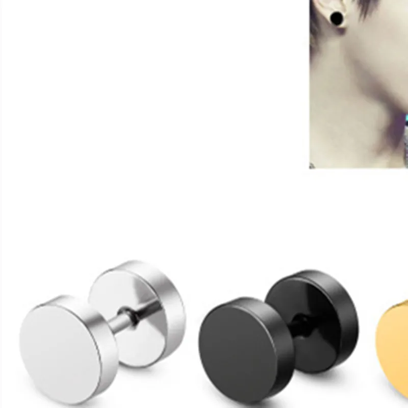 1 пара серьги в стиле панк из нержавеющей стали двухсторонние круглые