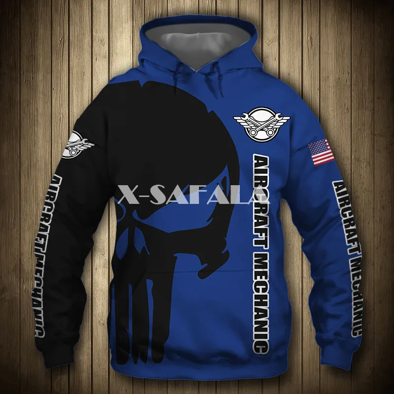 

Aircraft Mechanic Punisher Skull US Flag 3D Full Print Size Hoodie Man Women Harajuku Outwear Zipper Pullover Sweatshirt Unisex5