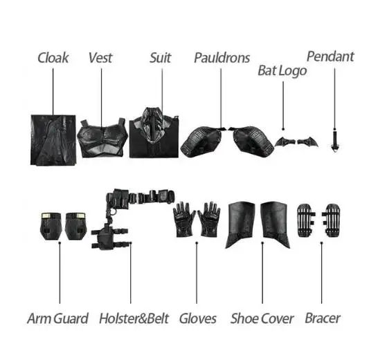

Xcoser 2021 Bruce Wayne Cosplay Costume Full Set Movie Outfits Cloak Shoes Dress Up Role Play Unisex