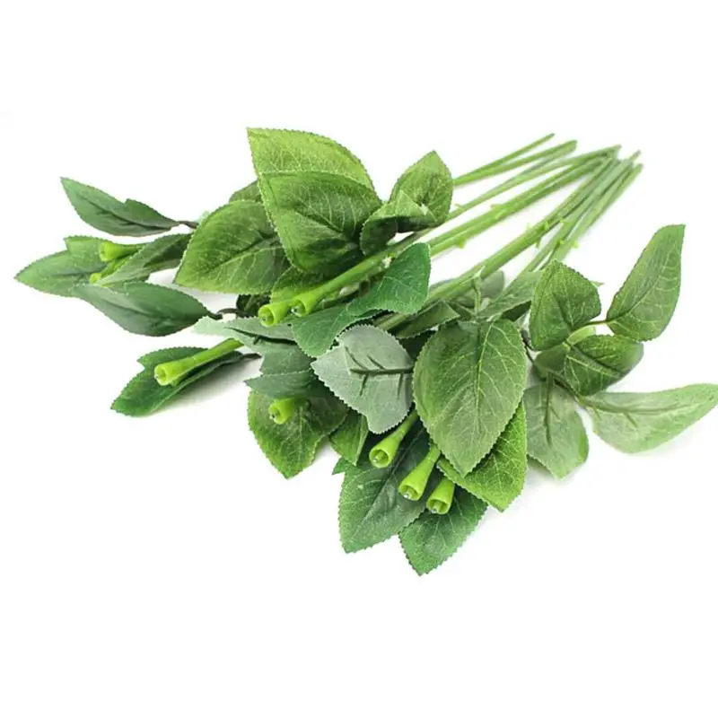 CSS 50 шт. искусственный цветок Роза стебли для Diy ручной работы букет листья Вену