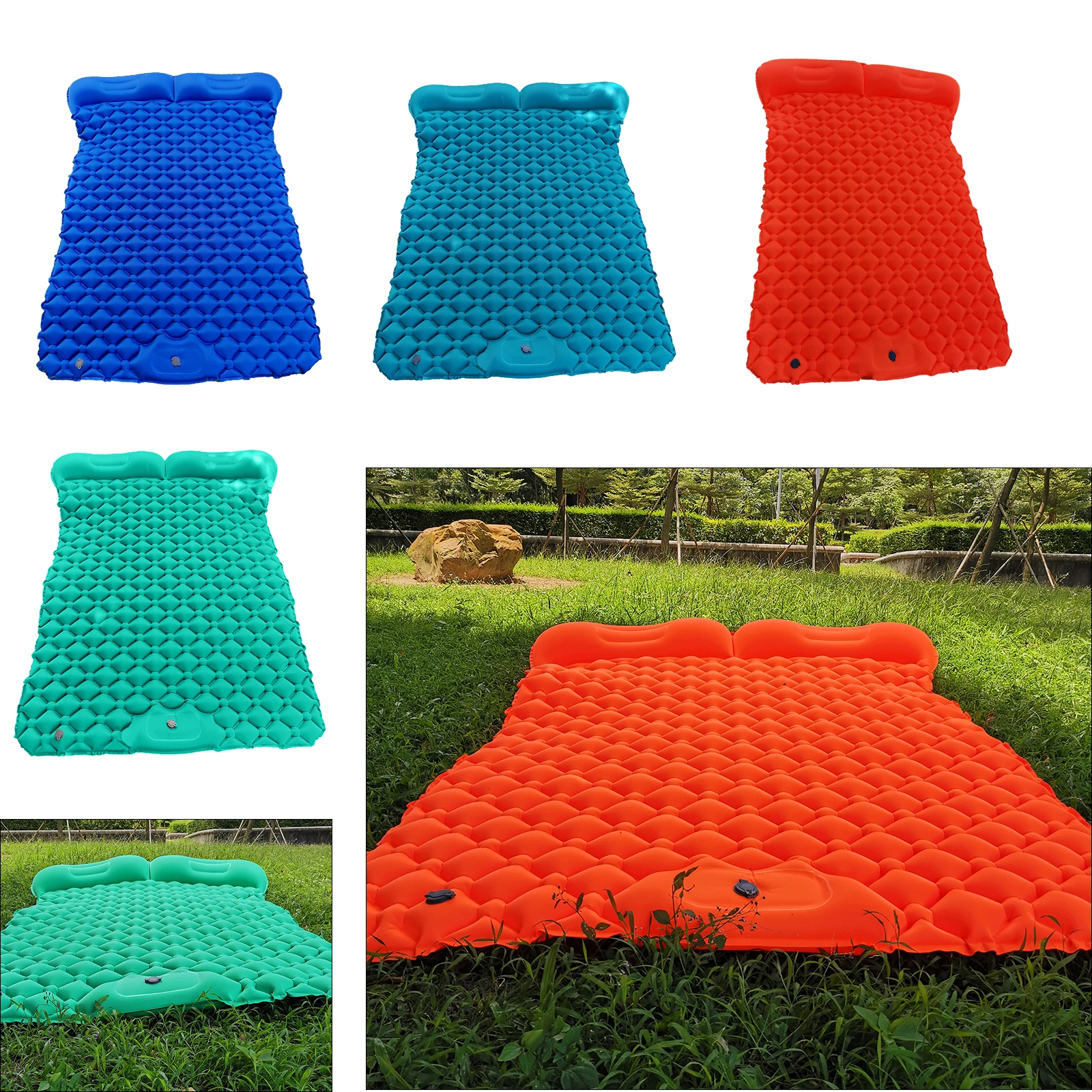 

Portable Ultralight Outdoor Camping Pad, Mat Foot Pump For Quick Inflation Inflatable Mattress 2 Person Sleeping Air Mat