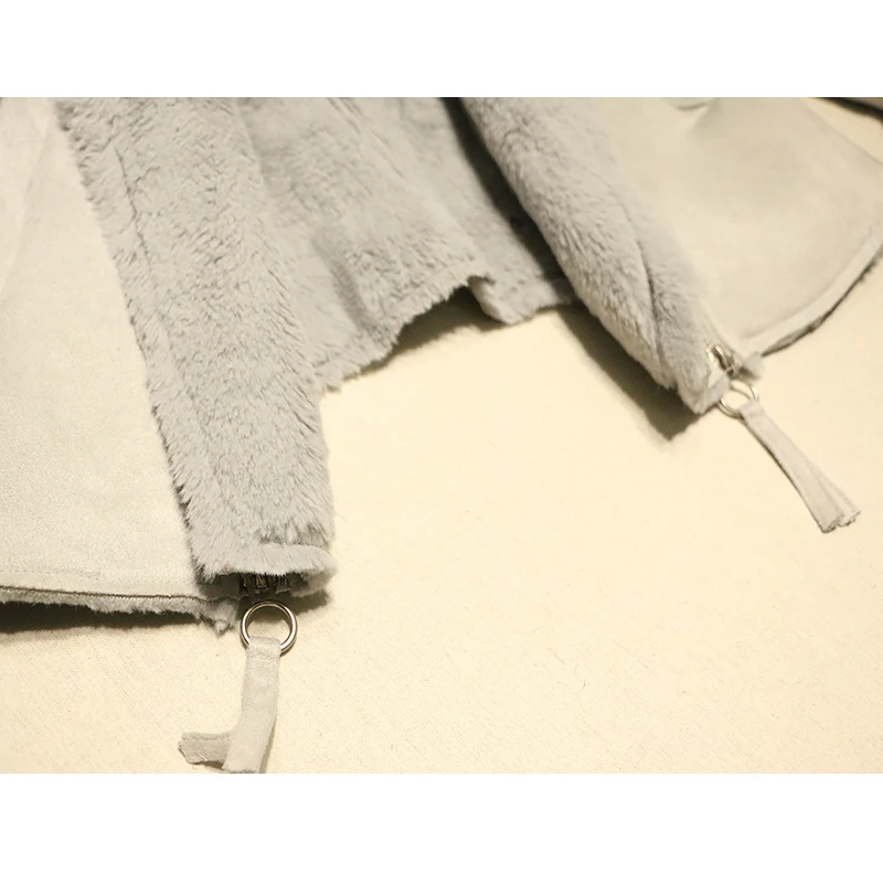 Женский меховой жилет длинный Приталенный с V образным вырезом и большим