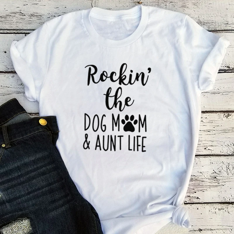 Качалка Собака Мама Жизнь футболка для женщин с милой собачкой влюбленных Летние