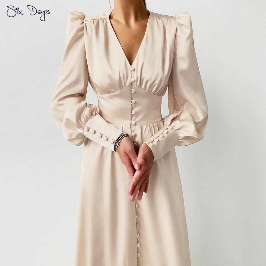 Платье женское Вечернее приталенное с рукавами фонариками Элегантное длинное