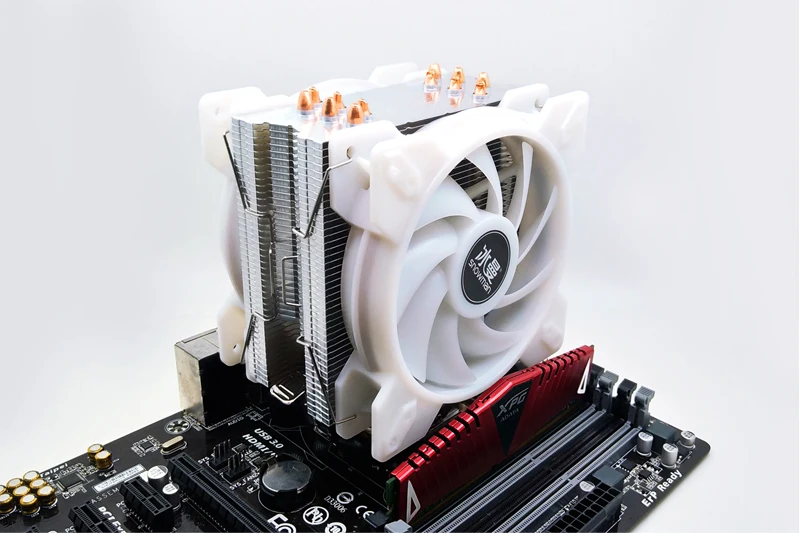 Снеговик 6 тепловых трубок кулер ЦП RGB 120 мм ШИМ 4Pin для Intel LGA775 1150 1151 1155 1366 AMD AM2 AM3 AM4 Вентилятор охлаждения процессора ПК тихий