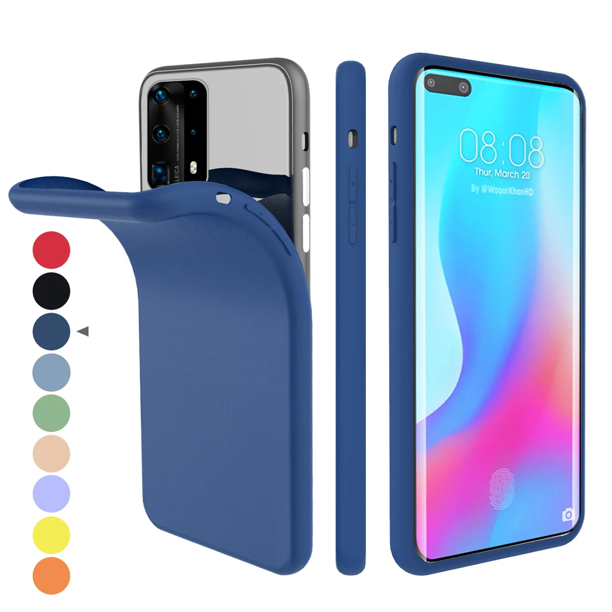Чехол для телефона Huawei P40 Pro тонкий матовый мягкий чехол из силикона и ТПУ со