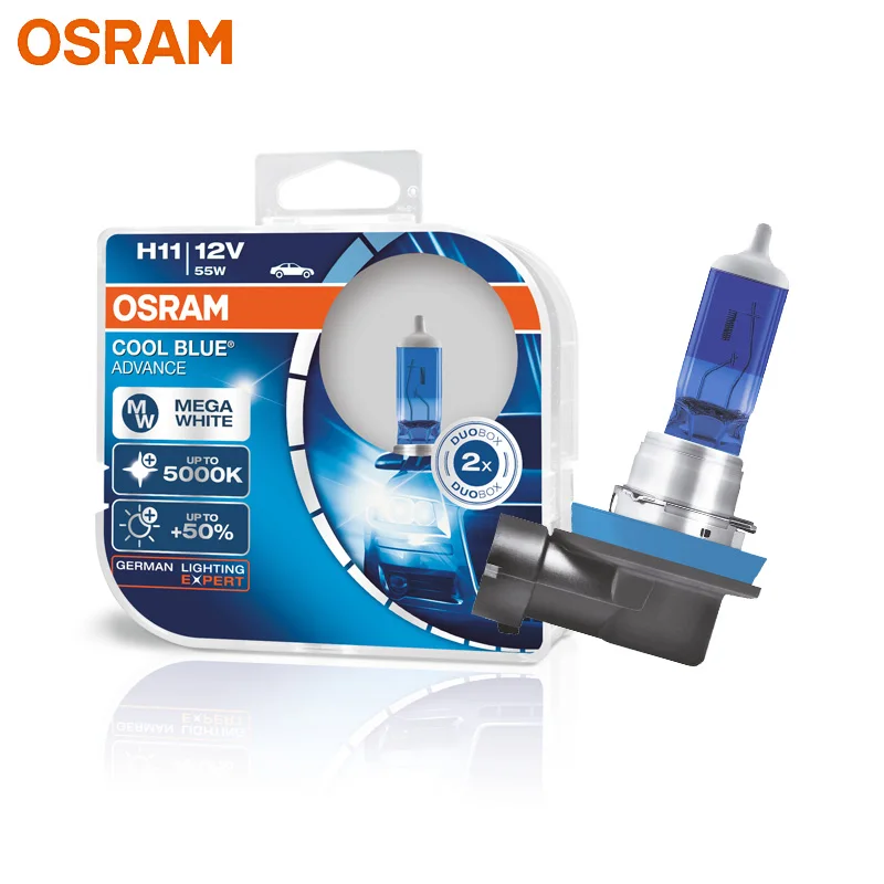 Оригинальная Автомобильная галогенная головная лампа OSRAM H11 62211CBA, 12 В, 55 Вт, 5000 К, белый светильник + 50% ярче, оригинальные лампы, пара Оригинальная Автомобильная галогенная головная лампа OSRAM H11 62211CBA, 12 В, 55 Вт, 5000 К, белый светильник + 50% ярче, оригинальные лампы, пара