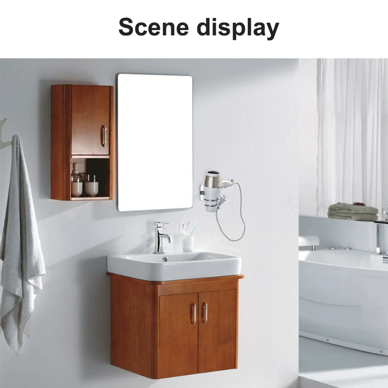 

Hair Dryer Holder Bathroom Accessories Hair Dryer Hanger Stainless Steel Home Organizer Shelves Storage wall-mounted Bath Rack