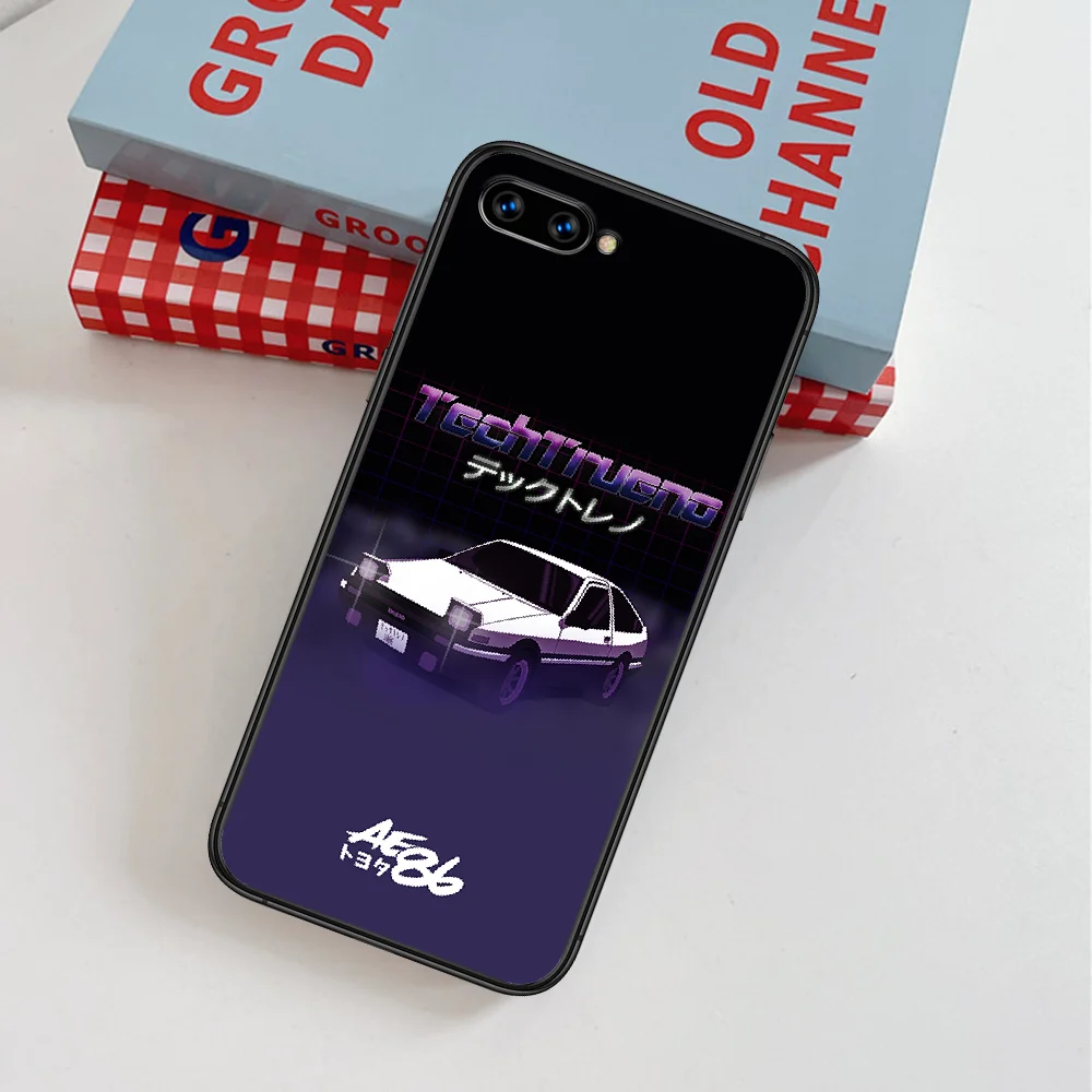

Initial D AE86 Sport Car Phone Case For Huawei Honor 6A 7A 7C 8 8A 8X 9 9X 10 10i 20 Lite Pro Play black Cover Soft Hoesjes 3D