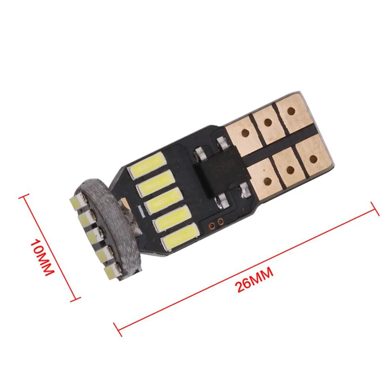 10 шт. T10 W5W 194 Canbus безотказные клиновидные лампы 4014 15 SMD светодиодный T10 Can-bus Авто зазор предупреждающие огни 6500K неполярность