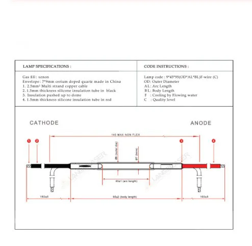 Ксеноновая лампа ipl shr opt e светильник для продажи: 9*45 * 95F-провод (1 шт. заказ)