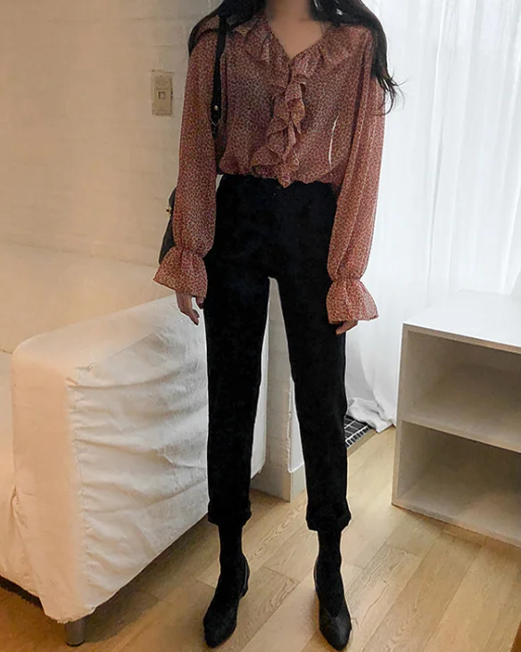 Новый красного цвета с длинными рукавами для девочек летняя рубашка цветочным