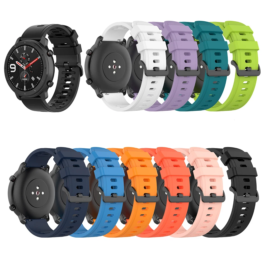 Ремешок силиконовый для LG G Watch Urbane Asus Zenwatch 2 Fossil Gen 5 Carlyle Pebble Time Vivoactive 4 Ticwatch Pro 22