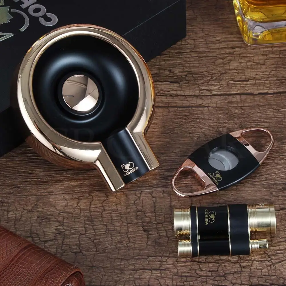 COHIBA сигарный набор ветрозащитный 3 струйный фонарь Зажигалка Карманный