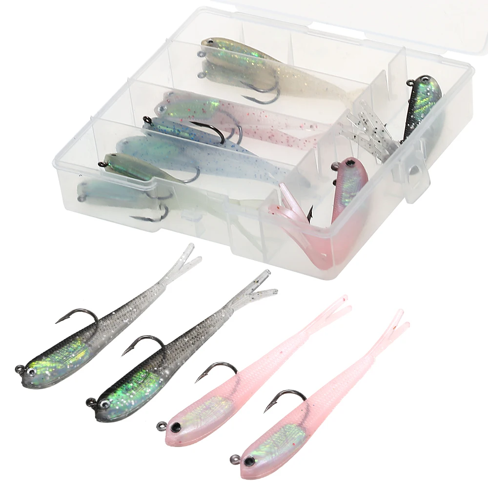 Lixada Fishing Lures Set 12Pcs/lot 7cm 5g with Jig Head Hook Soft silicone bait for Carp Pesca | Спорт и развлечения
