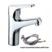 fast shipping queexu bathroom basin faucet chrome tap hot and cold water hose chrome bathroom accessory