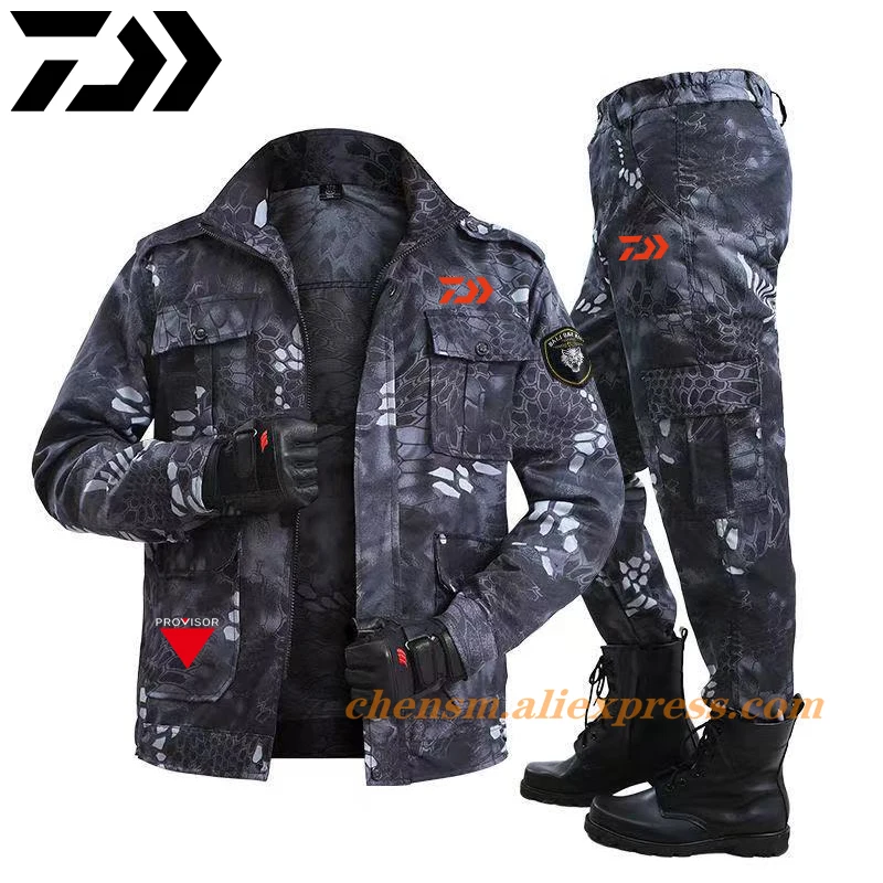 Камуфляжный костюм Daiwa мужской теплый зимний Тактический комбинезон с длинным