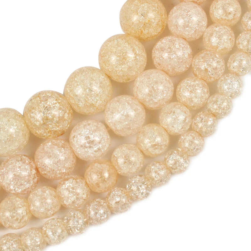 

Wholesale Natural Yellow Snow Cracked Crystal Stone Beads 6/8/10/12mm Pick Size for Jewelry DIY Bracelet Making Necklace