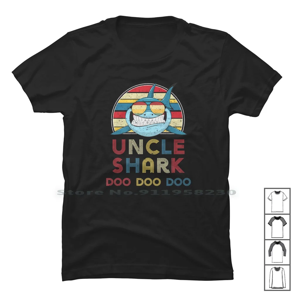 

Retro Vintage Uncle Sharks Tshirt Gift For Mens T Shirt 100% Cotton Sharks Uncle Shark Tage Tag Gif Ark Age Me Hi