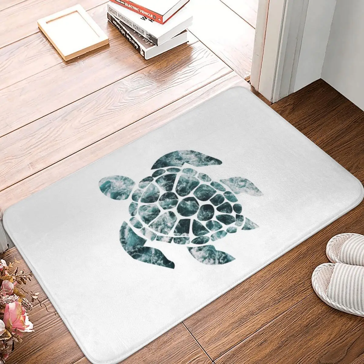 

Sea Turtle Turquoise Ocean Waves Doormat Carpet Mat Rug Polyester Non-Slip Floor Decor Bath Bathroom Kitchen Living Room 40x60