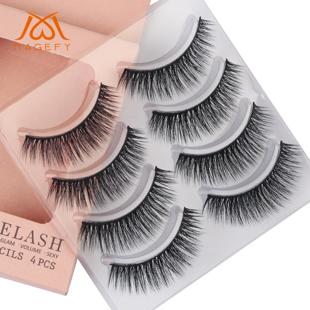 

4/8/12/20 Pairs 3D False Eyelashes Natural Thick Mink Lashes Hand Made Full Strip Lashes Volume Fake Eyelashes Wholesale In Bulk