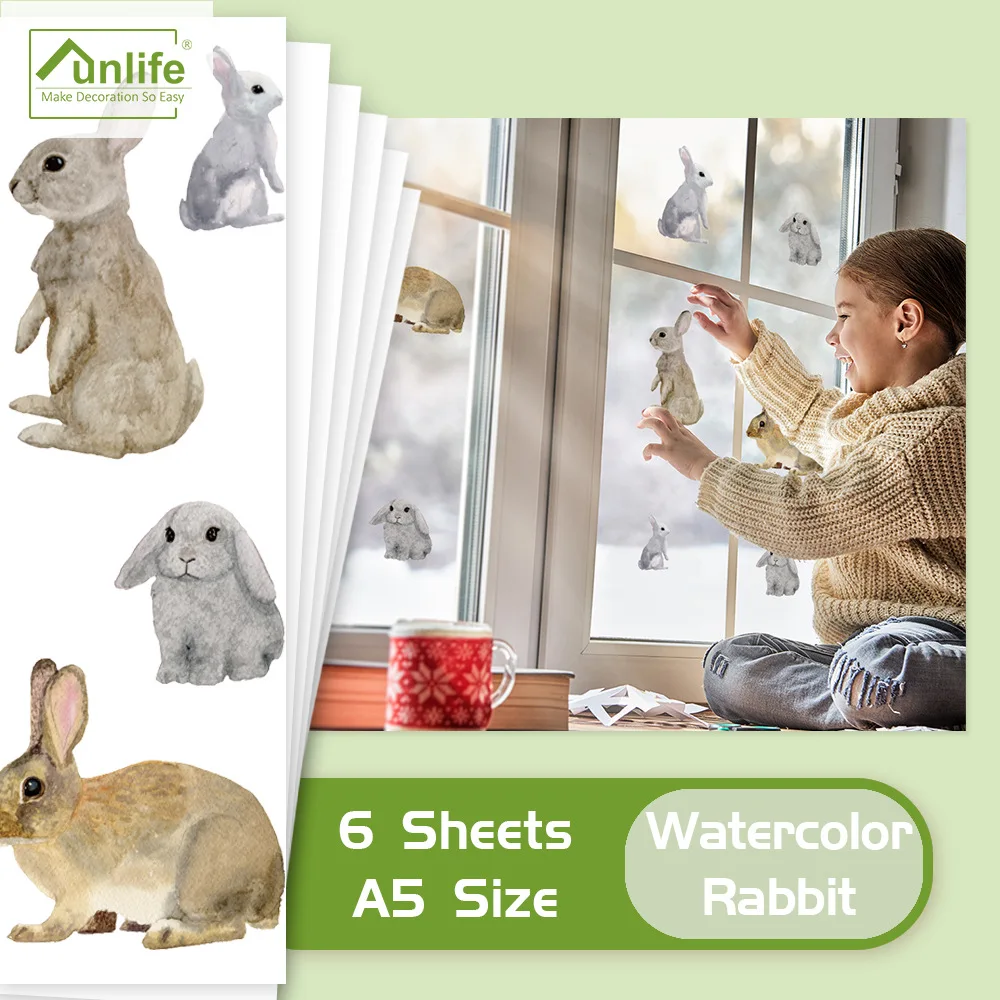 Funlife мультфильм кролик животные наклейки на стену дети милый DIY Детская роспись