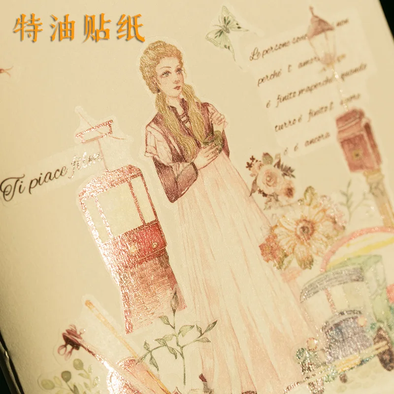 Special oil and paper stickers in the 19th century series of creative antique style European plane stickers in 6 pieces