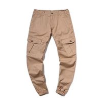 new pants mens fashion pleated panel versatile slim casual leggings trousers men streetwear joggers