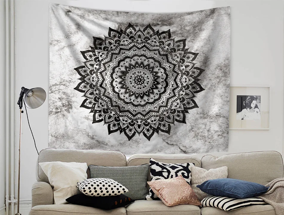 Mandala Tapestry Wall Hanging Macrame Cloth Tapestries Wall-mounted beach towel blanket Carpet | Дом и сад