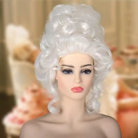 marie antoinette wig princess wigs medium curly heat resistant synthetic hair cosplay wig wig cap