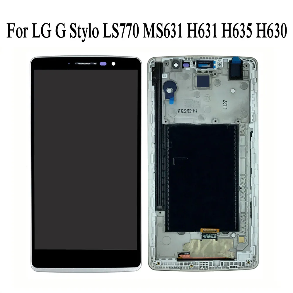 Стилус для LG G4 H635 H630 H540T H630D H635A H635C ЖК-дисплей Дисплей кодирующий преобразователь сенсорного экрана в сборе для мобильного телефона LG G Stylo LS770 MS631 H634 - Цвет: Big ic BK with frame