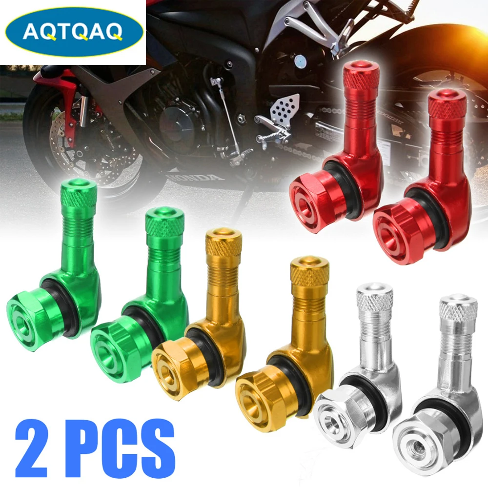 2Pcs/Set 90 Degree CNC Motorcycle Tire Valve Stems Cover NCY Leak-proof TWPO Valve Caps Adapter for Car Motorcycle Bike Scooter