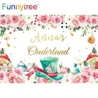 Фон Funnytree мечта страны чудес цветок девочка 1-й День рождения украшение фон сумасшедшая Чайная Вечеринка баннер Фотофон обои
