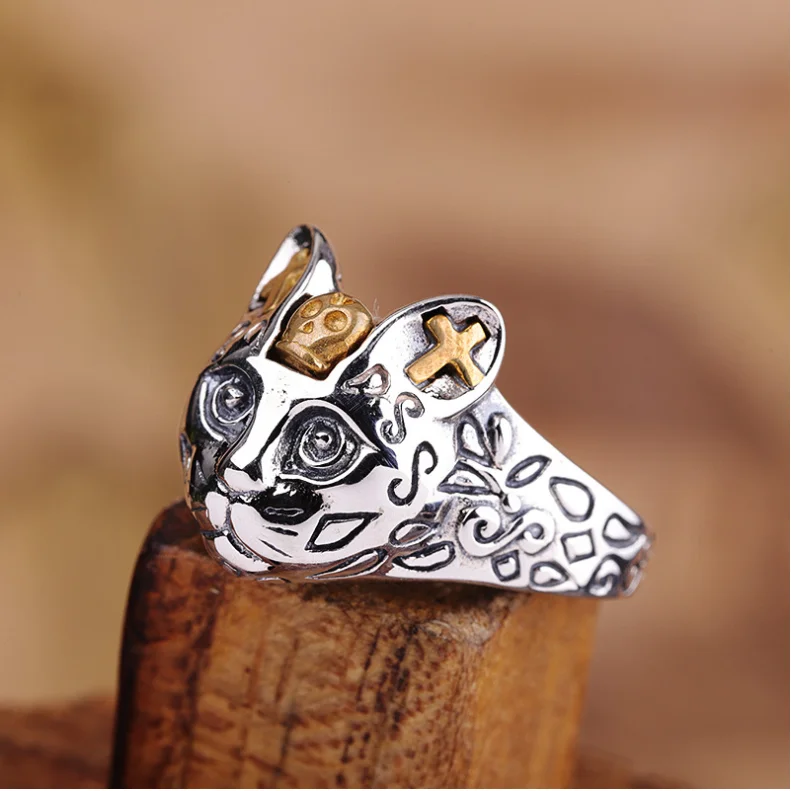 

KALEN 925 Sterling Silver Cute Cat Ring