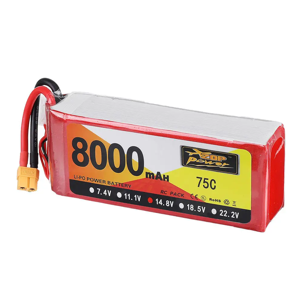Аккумулятор ZOP Power 14 8 в 8000 мАч 75C Разъем XT60 для радиоуправляемой модели