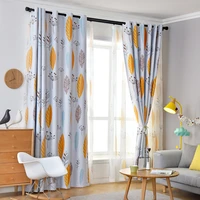 new curtains for living room bedroom yellow leaf semi blackout modern simple linen polyester bay window treatment blinds