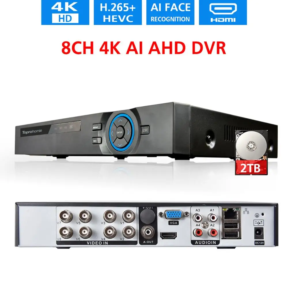 Камера видеонаблюдения TOPROHOIME h.265 + 4 канала 8 каналов Ultra HD 4K AHD DVR поддержка Мп 1/3