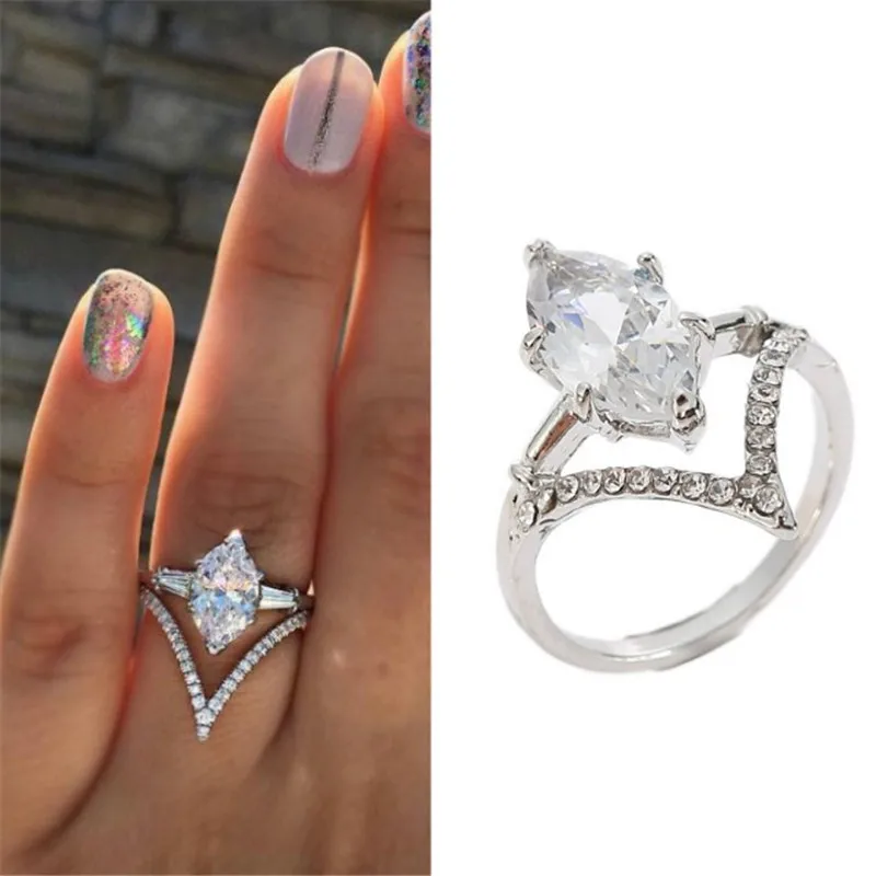 Новое Розовое золото кольца для женщин полное Кристальное обручальное кольцо из