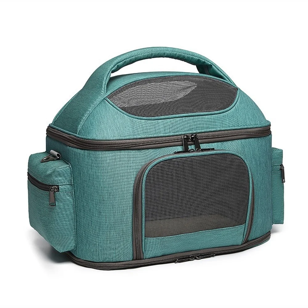 Bolso de hombro plegable para mascotas, bolsa para transportar perros y gatos, Color s&oacute;lido, 43x31x35cm, 7,5 kg-1