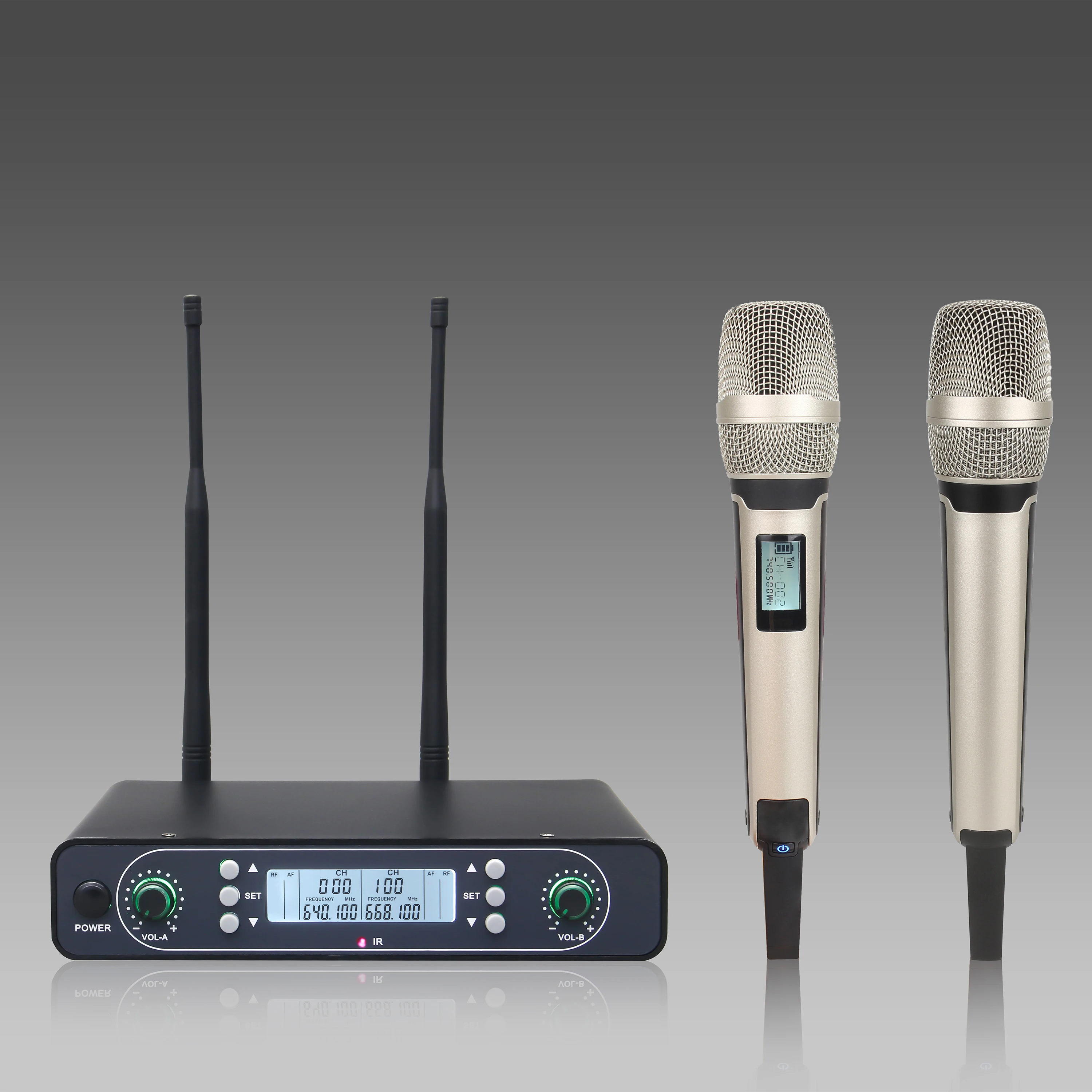 

Leicozic HW600 Беспроводной микрофон беспроводные микрофоны Караоке ручной микрофон UHF с регулируемой частотой 80 м