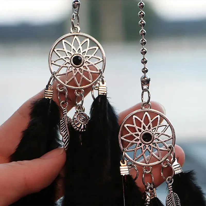 Feather Dream Catcher Mini Car Hanging Pendant Handmad Art Craft Decoration Home Wall Decor Wind Chimes Ornament Gifts | Дом и сад
