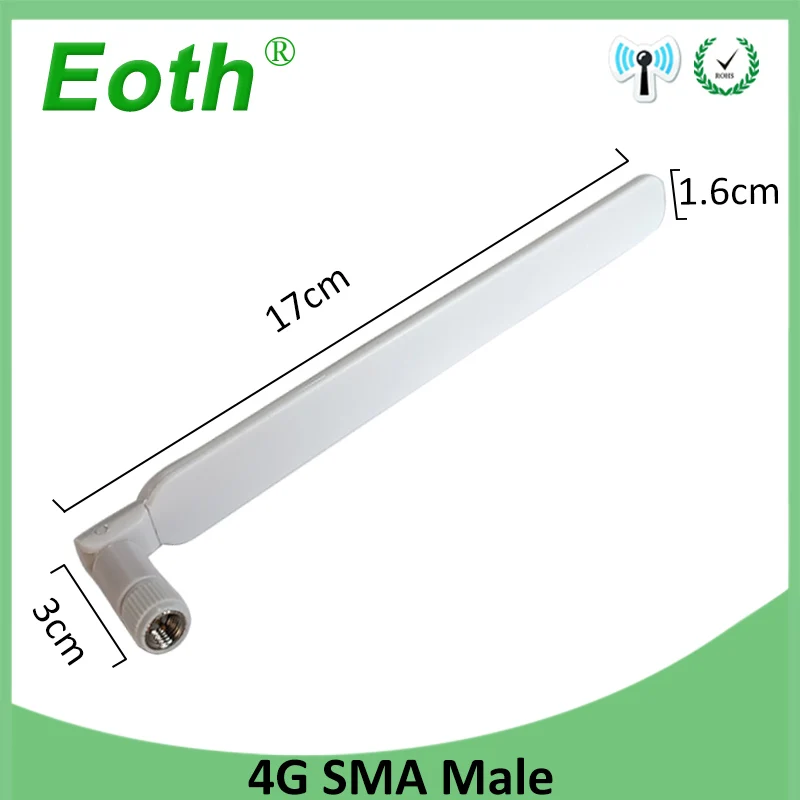 Eoth 10pcs 4G lte antenna 5dbi SMA Male Connector Plug antenne router external repeater wireless modem antene
