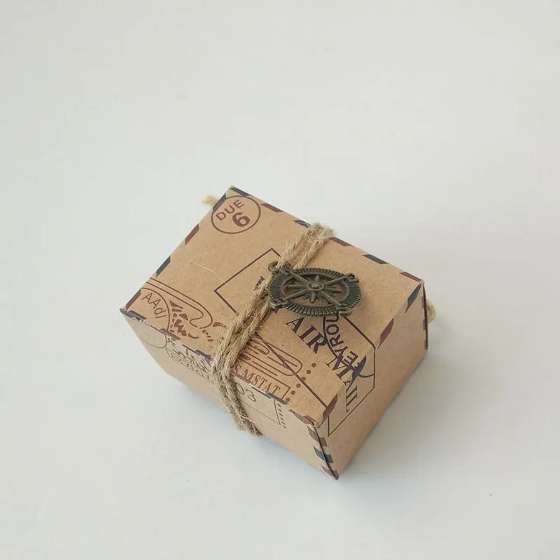 10 шт./лот винтажная крафт-почта бумажные коробки для конфет Подарочная сумка