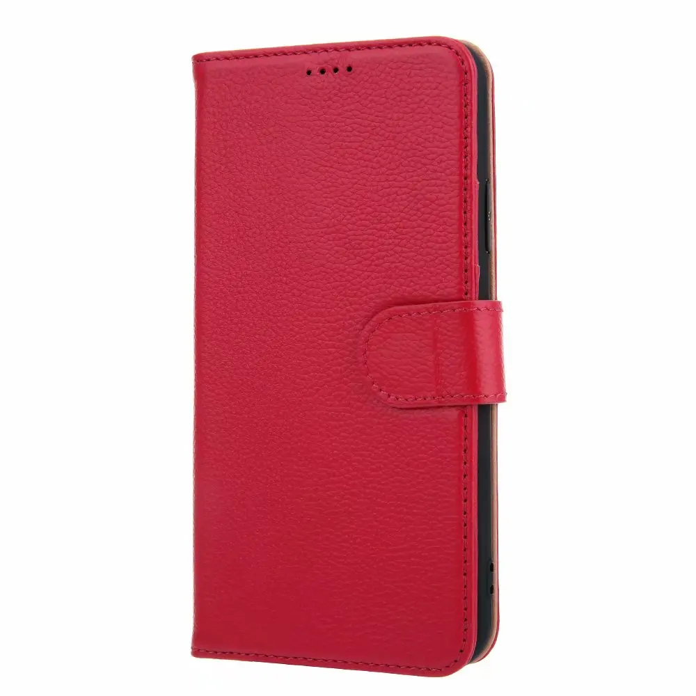 100% Pure Cowhide Flip Wallet Cover for iPhone 11 Pro Max Litchi Grain Phone Case for iPhone X XS Max XR 6 6S 7 8 Plus