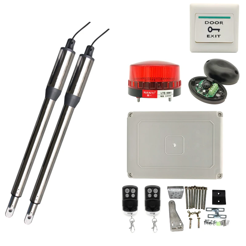 

300KG Electric Swing Gate Opener Kit Driver Motor Remote Control Double Door Home Garage Swing Door Actuator with Exit Button