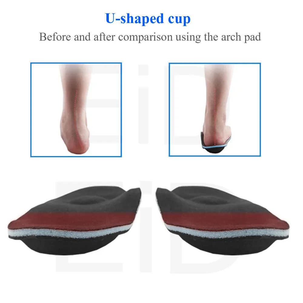 5D High quality Strong orthotic insole for Flat Feet high Arch Support orthopedic shoes sole Insoles for men and women OX Leg