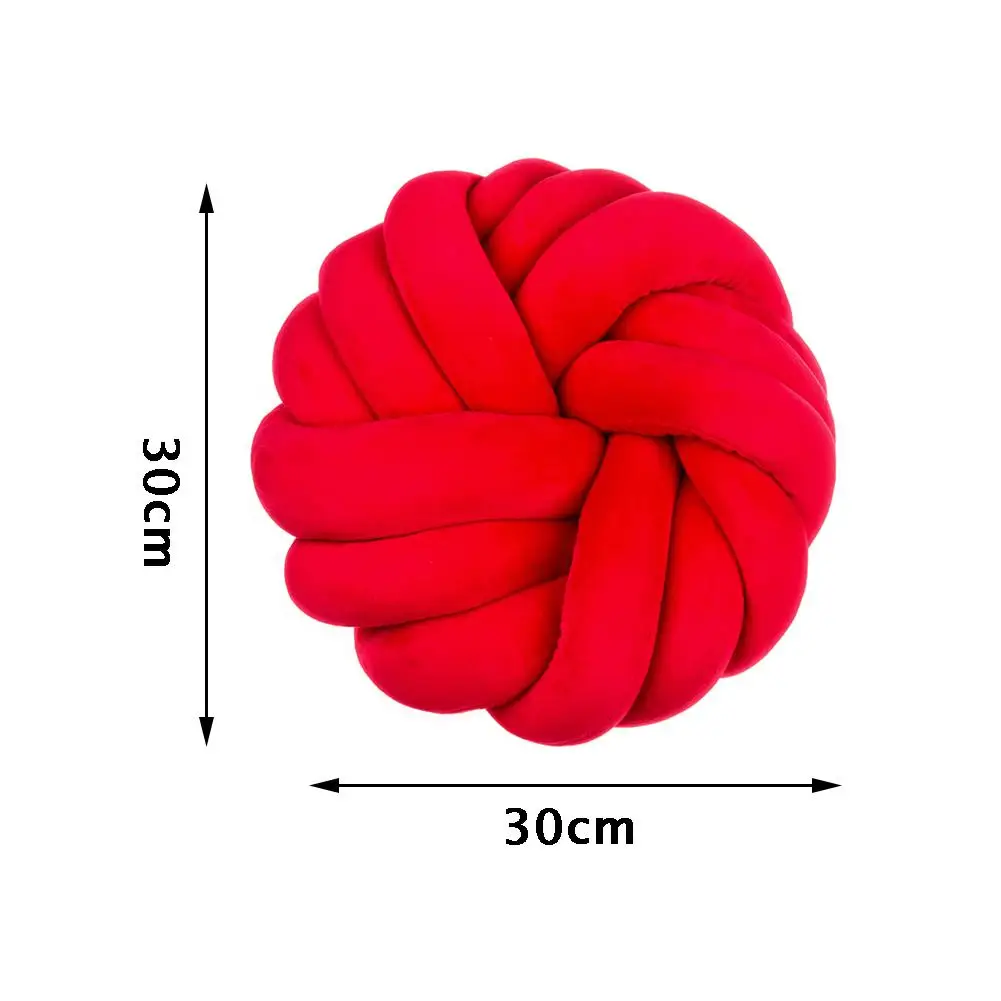 Круглая подушка с узлом ручная для дома диван украшение шар узел сплошной цвет