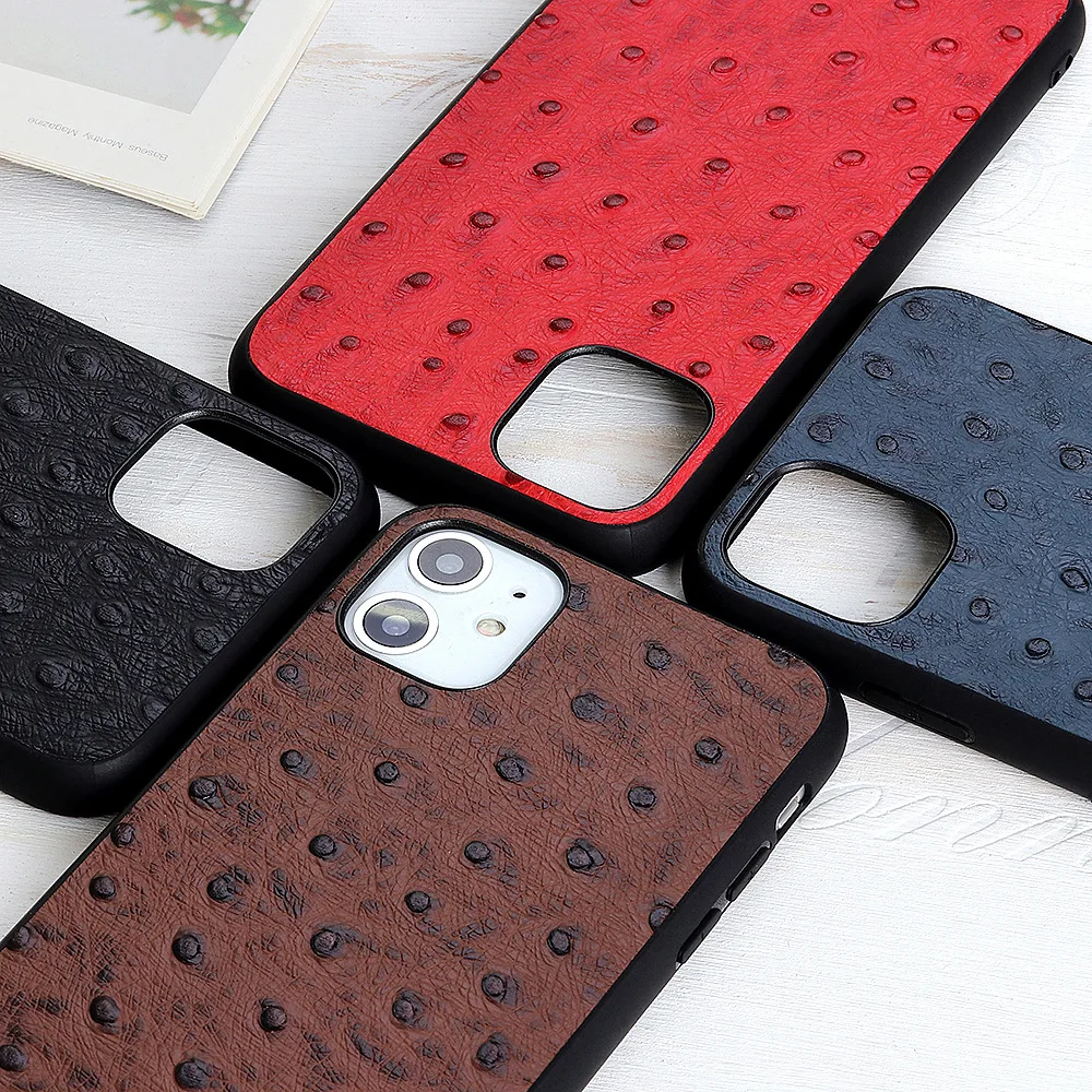 

Real leather phone case Cover For iPhone 7 8 X XR XS 11 12 Pro Max Mini SE Cowhide Crocodile Lychee grain Ostrich skin Back Case